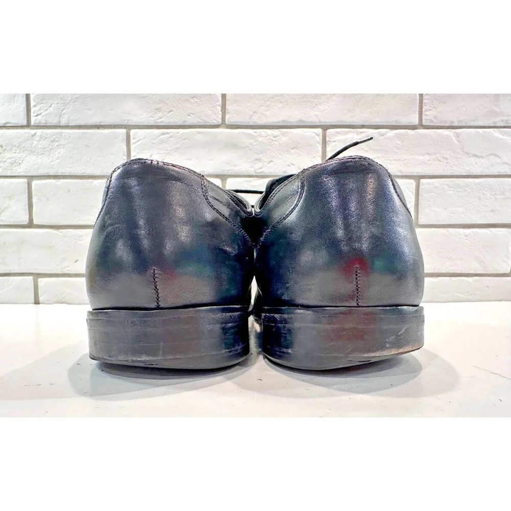 Cole Haan Men's Air Jackson Cap Toe Oxford US 13M Nappa Black Leather, Pre-Owned